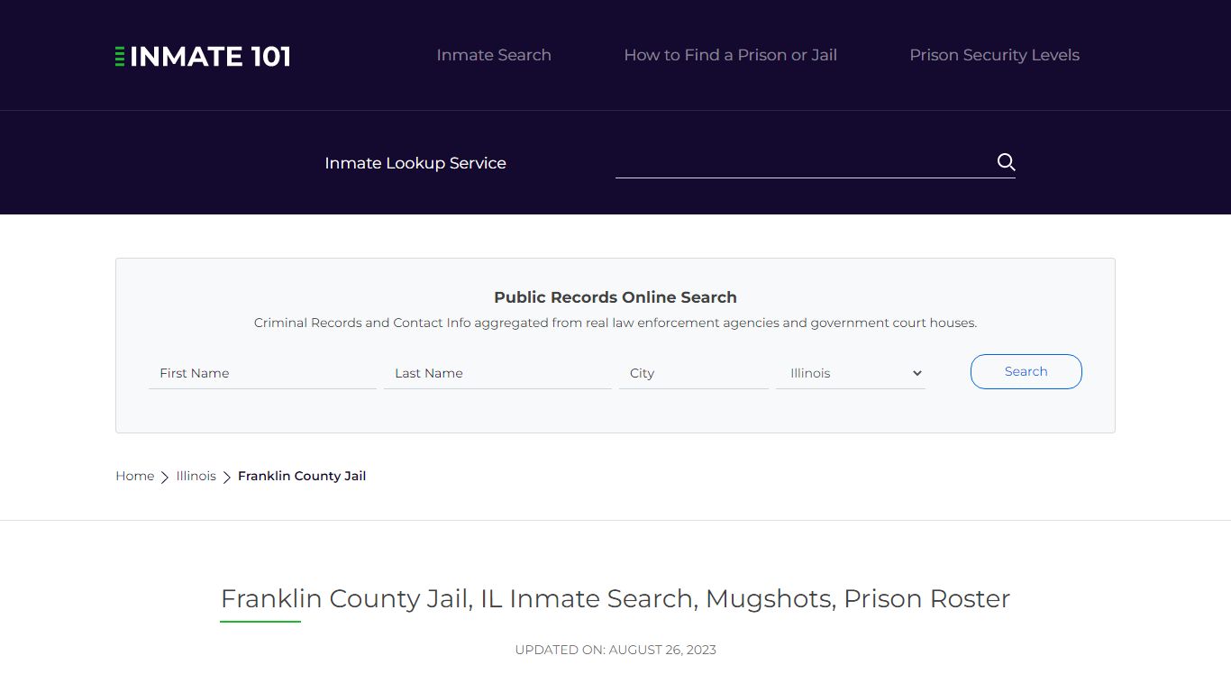 Franklin County Jail, IL Inmate Search, Mugshots, Prison Roster